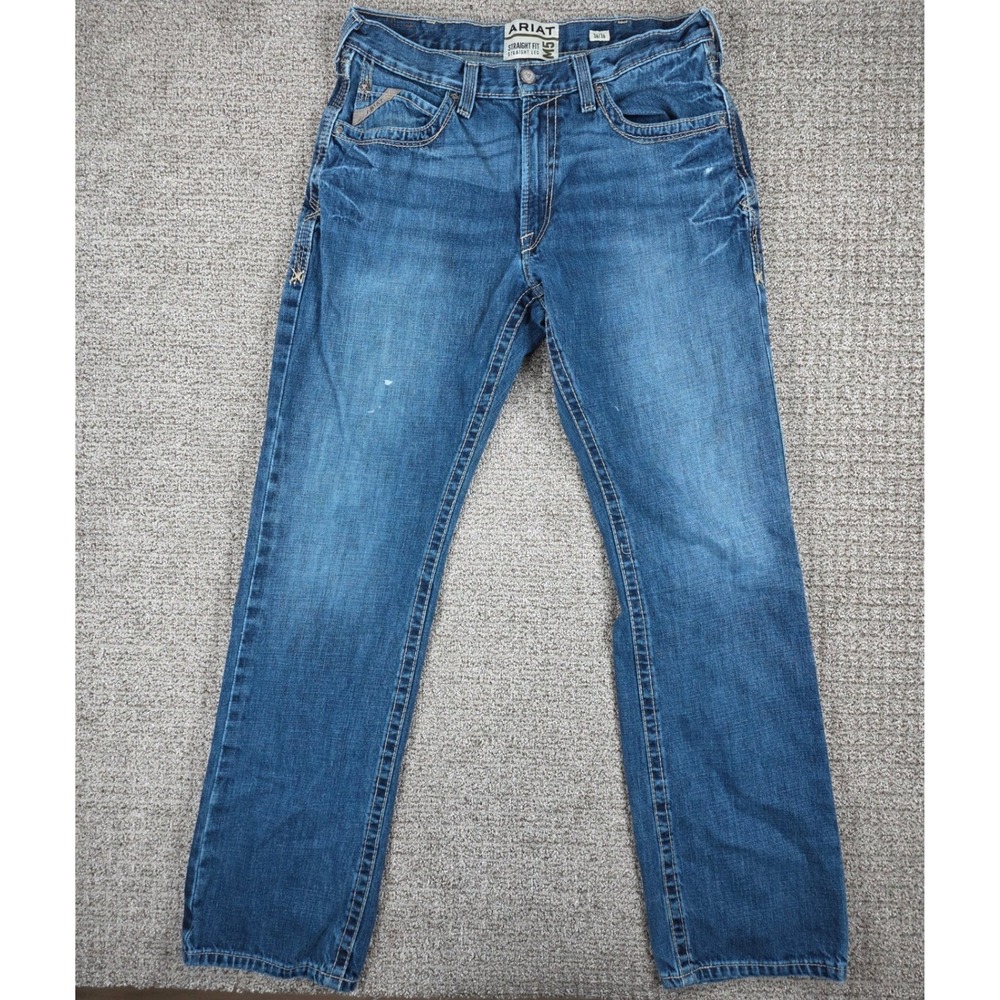 Ariat M5 Straight Leg Jeans Mens 36x36 Blue Denim Straight Fit Western Workwear